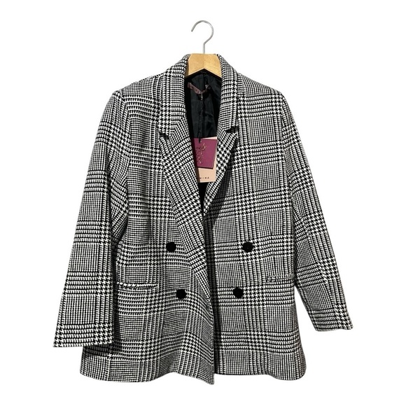 Pashmina Houndstooth Blazer Women's Sz Extra Large Career Office Business Casual - Picture 2 of 9